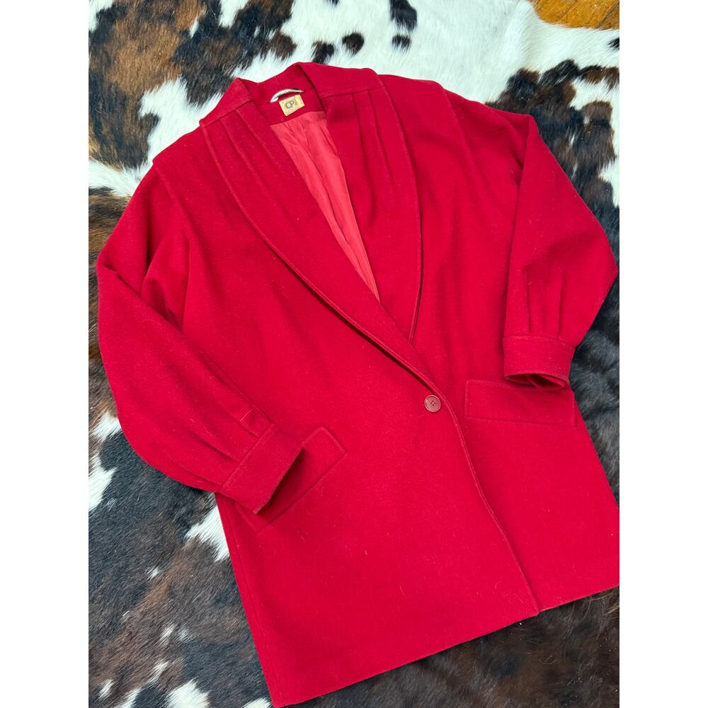 1970's red pure new wool coat by CPI